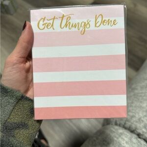 Pink and White Striped Notepad